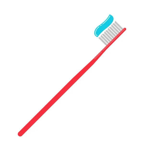 Toothbrush with paste gel vector isolated flat cartoon illustration — Stockvektor