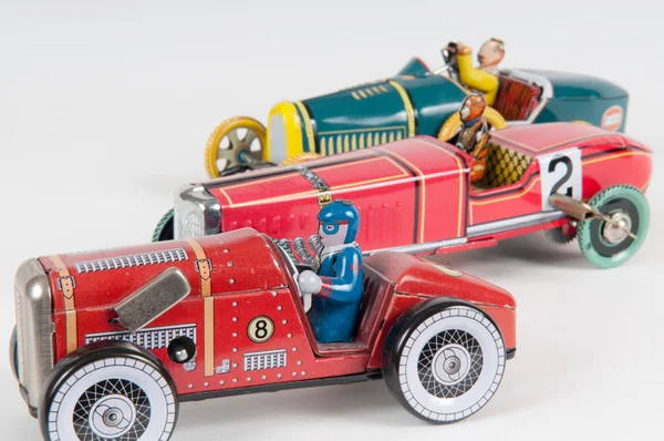 Erfolgreiches Spielzeugauto gewinnt das Rennen — Stockfoto