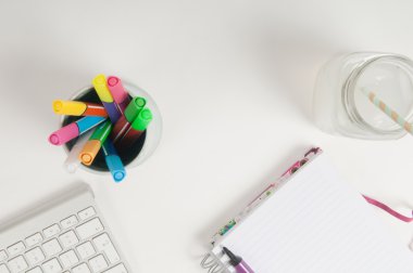 Genel gider office Resepsiyon şablonu ile akıllı telefon, klavye ve değil