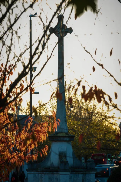 November 2020 Albans Hertfordshire Engeland Een Oorlogsmonument Bij Zonsondergang Ter — Stockfoto