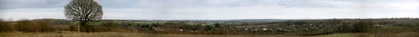Panoramiczny Widok Angielski Krajobraz Wiejski Zimą — Zdjęcie stockowe