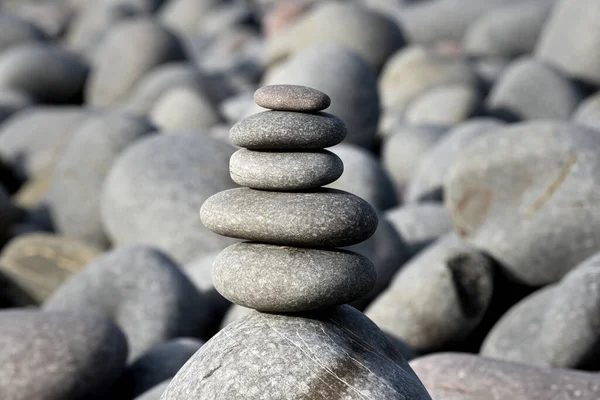 Kiezelsteen Stapel Het Strand Stenen Vertegenwoordigen Evenwicht Welzijn Van Geest — Stockfoto