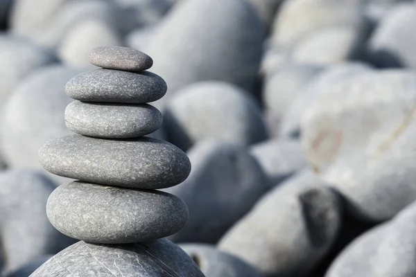 Pebble Stack Beach Stones Represent Balance Wellbeing Mind — Stock Photo, Image