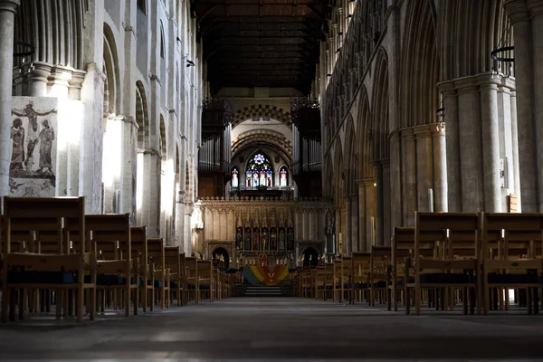 Сент Олбанс Великобритания Мая 2021 Года Albans Cathedral Interior Low — стоковое фото