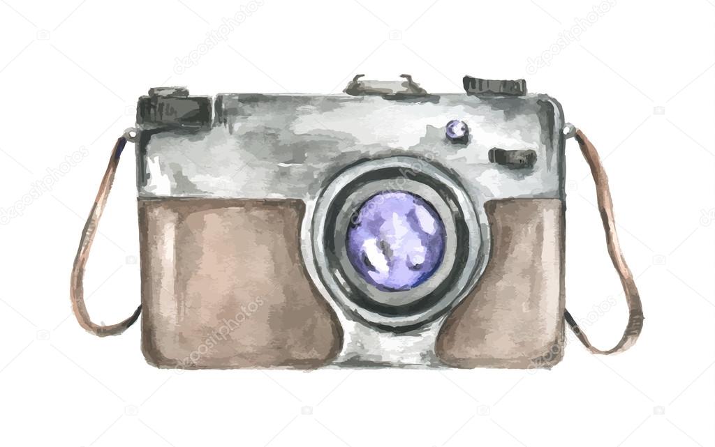 Download Watercolor retro camera. — Stock Vector © inspiring.vector.gmail.com #116024568