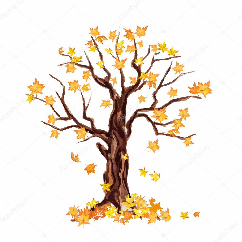Watercolor dry tree. — Stock Vector © inspiring.vector ...