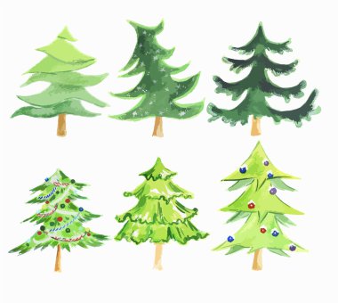Download Watercolor Christmas Tree Free Vector Eps Cdr Ai Svg Vector Illustration Graphic Art