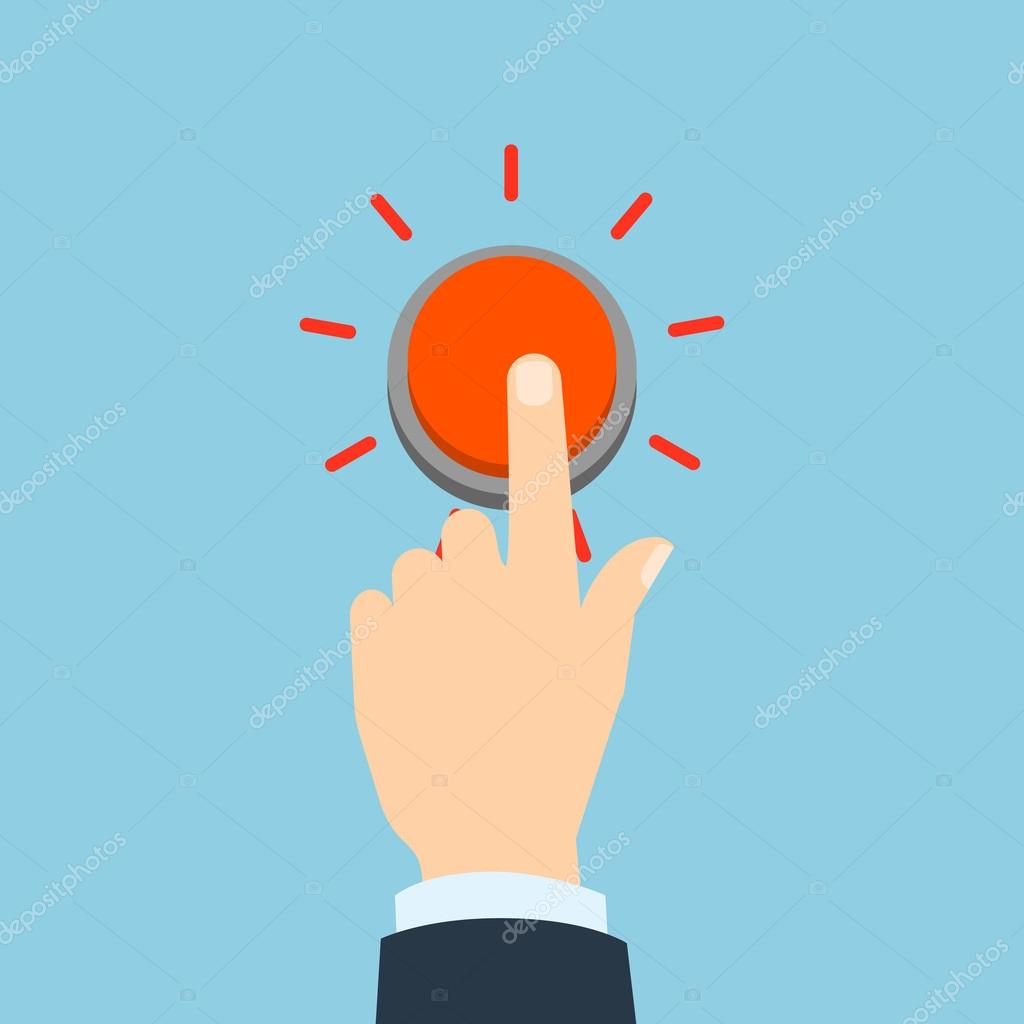Druk Op De Rode Knop Stockvector Inspiringvectorgmailcom