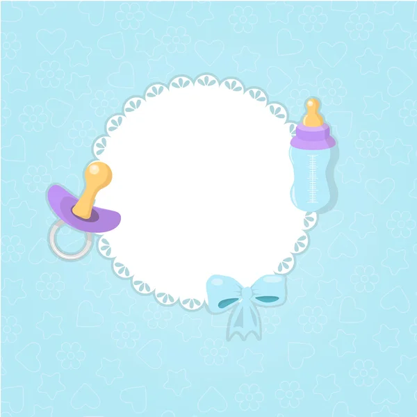 Baby shower boy, tarjeta de invitación . — Archivo Imágenes Vectoriales