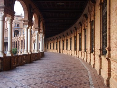İspanya Meydanı (Plaza de Espana). Sevilla, İspanya. 