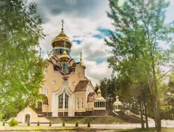 Kirche St. Elias in Slavutych — Stockvideo