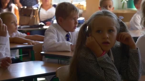 Ополе Польща Вересня 2016 Маленькі Дівчата Хлопчики Відвідали Школу No2 — стокове відео