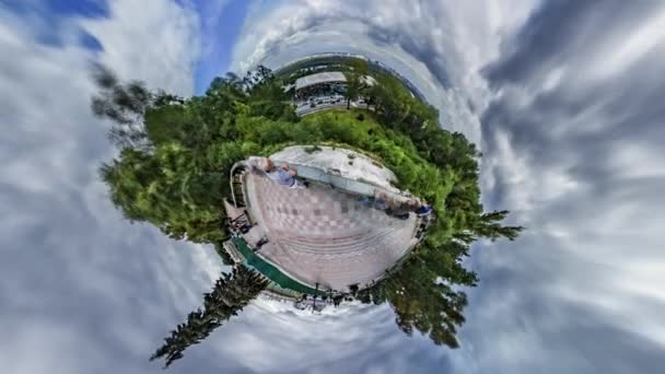 Little Tiny Planet 360 derajat. Taman Mariinsky. Kiev — Stok Video