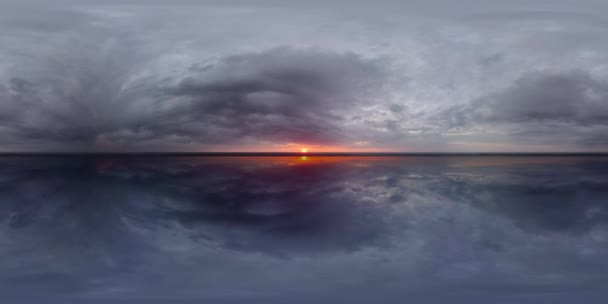 360 Градусов Панорама Облаков Закате Восходе Солнца — стоковое видео