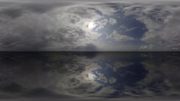 360 gökyüzü Büyük Göl Panoramik Bulutlar yer olmadan gökyüzü — Stok video