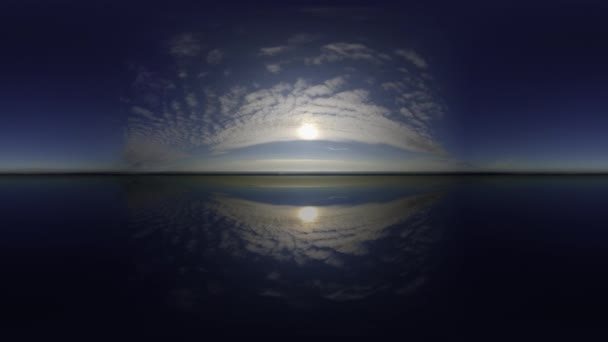 360 céu Big Lake Nuvens panorâmicas céu sem chão — Vídeo de Stock