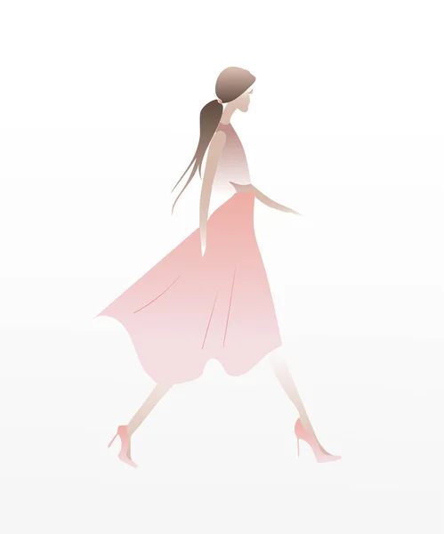 Işık elbiseli şık kız. Çok hassas.