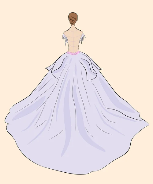 Dessin à la main robe de mariée — Image vectorielle