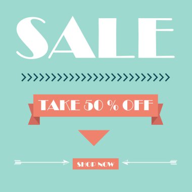 Vintage afiş. Satılık. Vektör