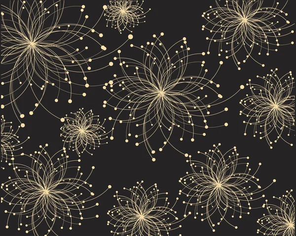  Altın çiçekli güzel antika arka plan. Moda arka plan. Vektör