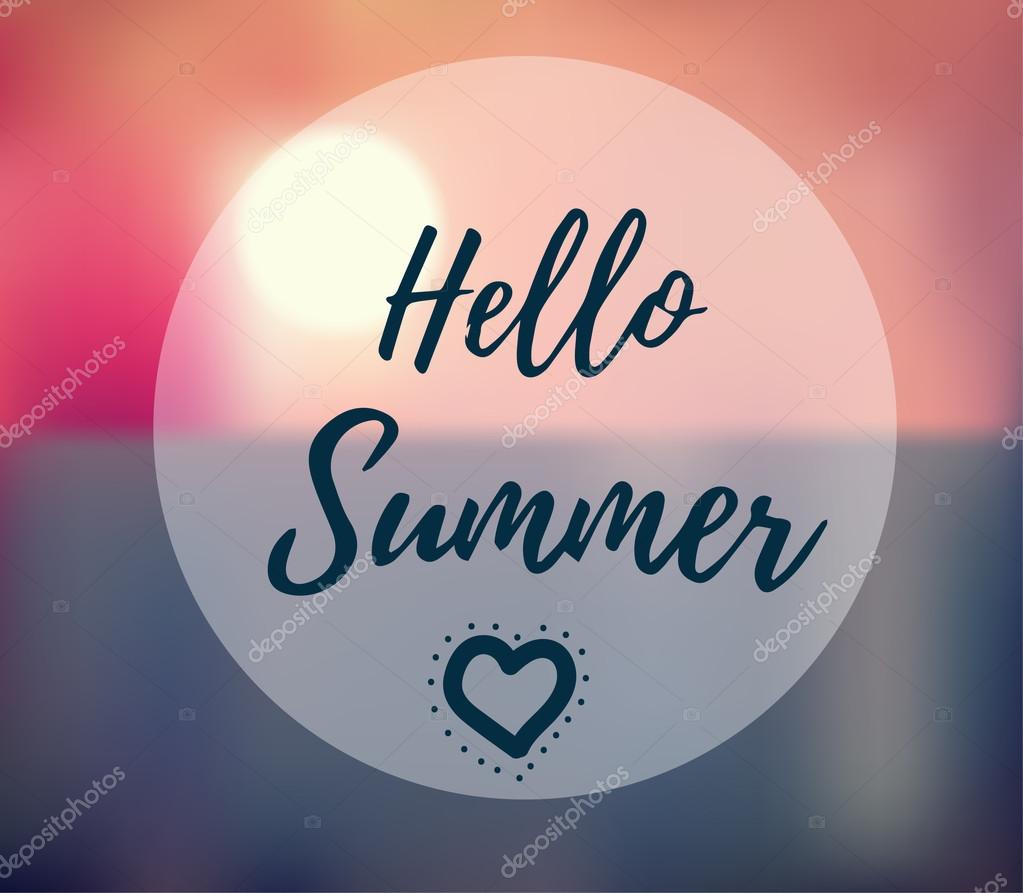 Vector summer background.  Vector hand lettering inspirational typography poster.  Handwritten summer lettering. Summer card