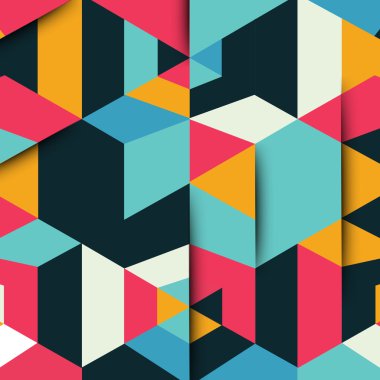 Geometrik desen. Gölgeler rakamları. Yanılsama. Vektör