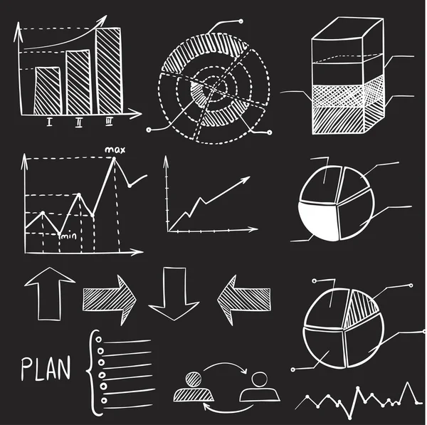 Infographic diyagram ekonomi grafik, Web vektör grafikler izole illüstrasyon doodle