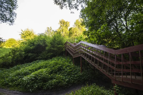 Wooden pedestrian bridge — Stock Photo, Image