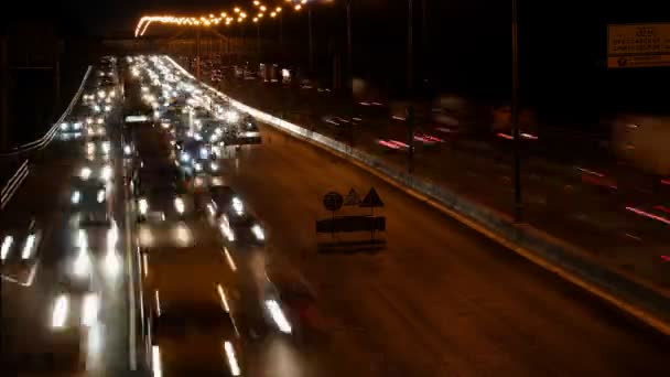 Natt highway tidsinställd — Stockvideo