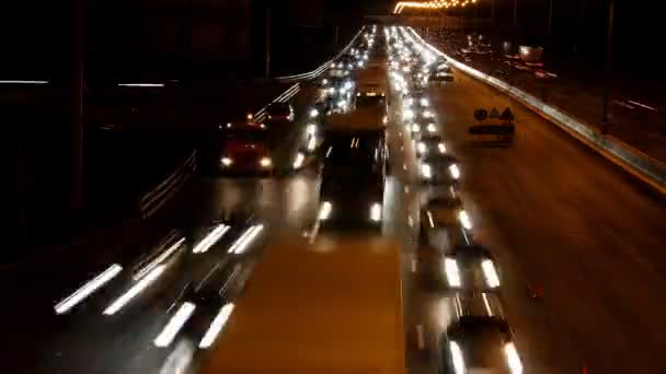 Natt highway tidsinställd — Stockvideo
