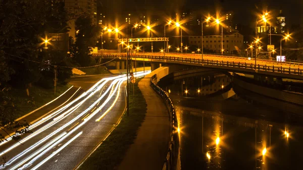 dark, river, water, reflection in water, embankment, boardwalk,