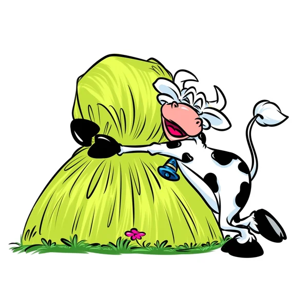 Foin de vache pile savoureux dessin animé — Photo