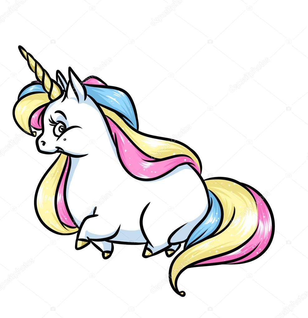 Fumetto di Arcobaleno unicorno — Foto Stock