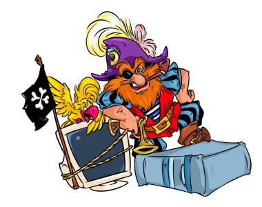 Bilgisayar korsan karikatür