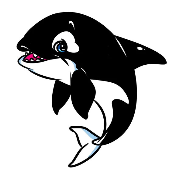 Desenhos animados sobre natação de baleia assassina — Fotografia de Stock