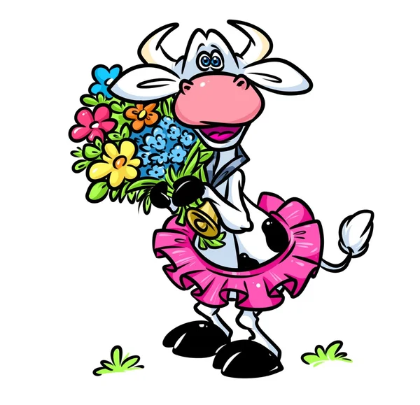 Fiori divertenti bouquet di mucca — Foto Stock