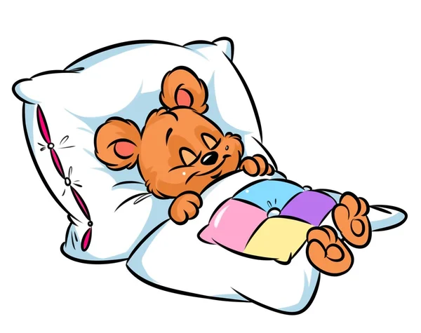 Little Bear spící kreslený — Stock fotografie