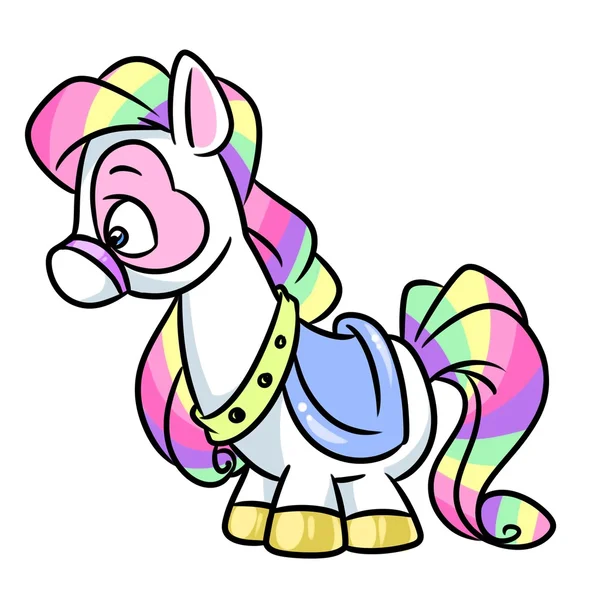 Lindo arco iris Pony dibujos animados —  Fotos de Stock