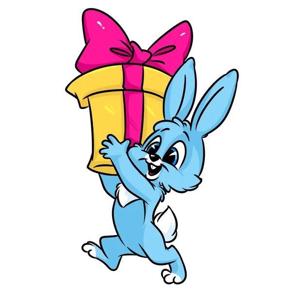 Kreskówka królik prezent — Zdjęcie stockowe