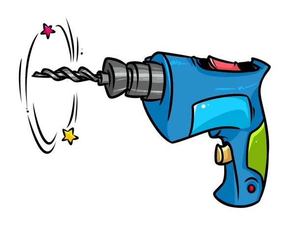 Drill konstruktion verktyg cartoon — Stockfoto