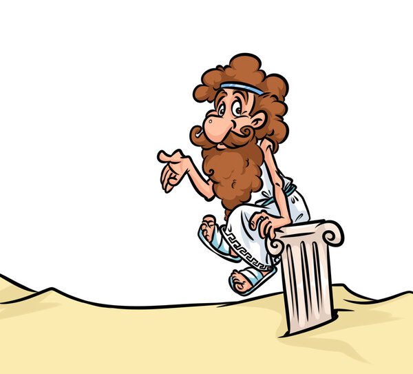 Ancient Greek philosopher cartoon