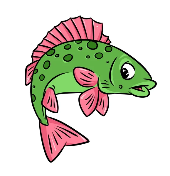 Dibujos animados de pescado cruciano — Foto de Stock