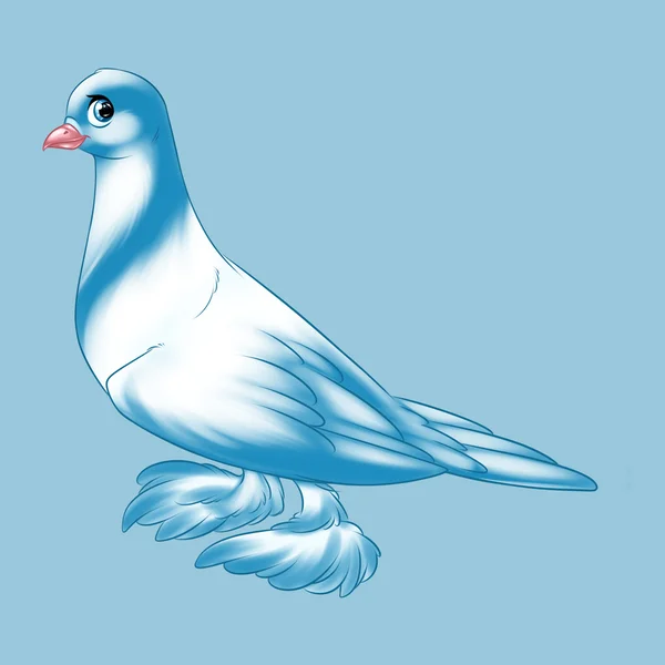 Purebred dove blue bird cartoon — Stock Photo, Image