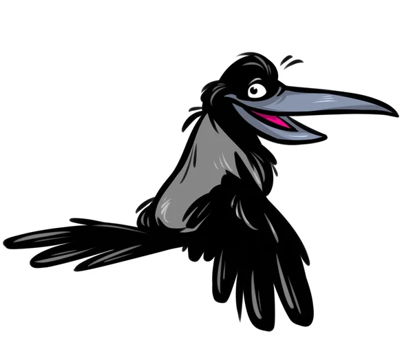 Corvo grigio uccello cartone animato — Foto Stock