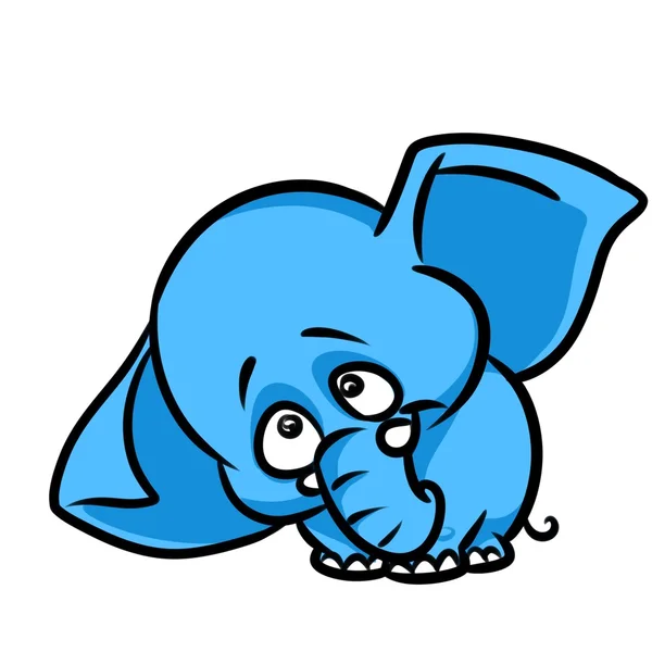 Sad little elephant cartoon — Stock Photo, Image