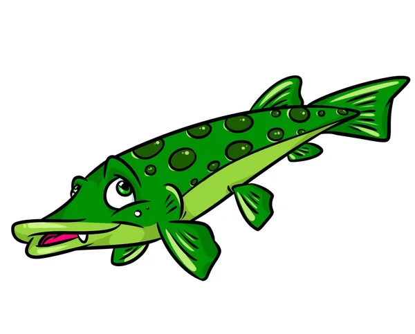 Fish pike cartoon — Stock Photo, Image