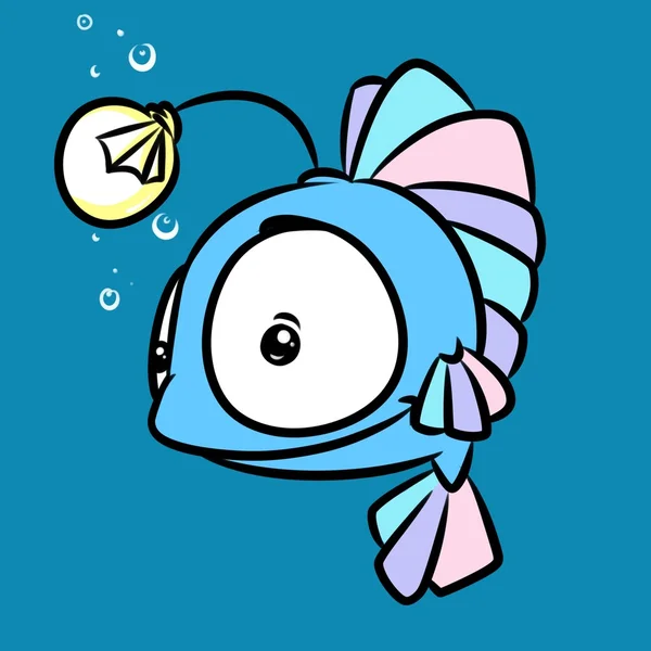 Fisk lampa cartoon — Stockfoto
