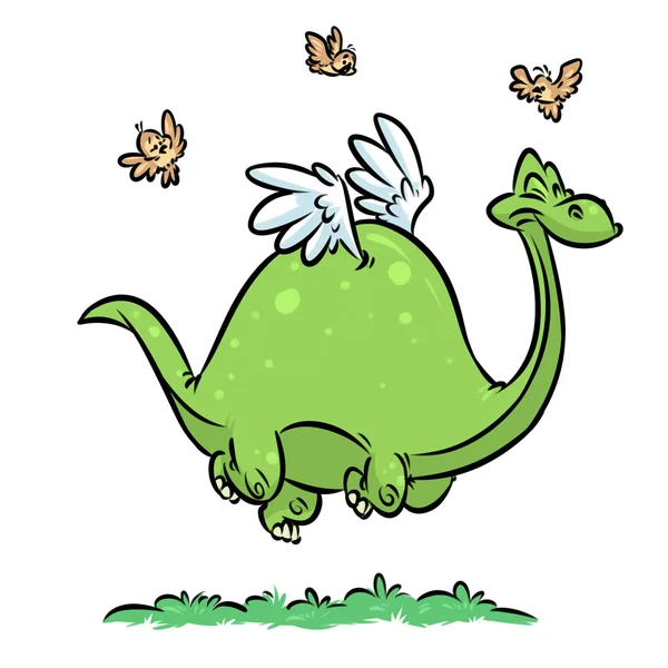 Dinosaurus vymírání verze ptačí evoluce kreslený — Stock fotografie