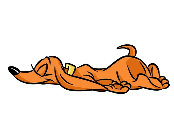 犬ダックスフンド睡眠漫画 — ストック写真
