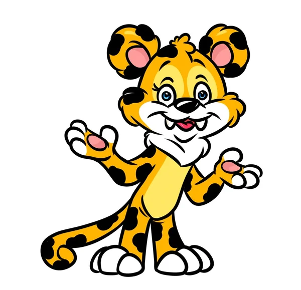 Dibujos animados leopardo alegre — Foto de Stock